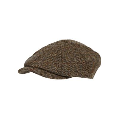 Green wool Harris Tweed baker boy cap